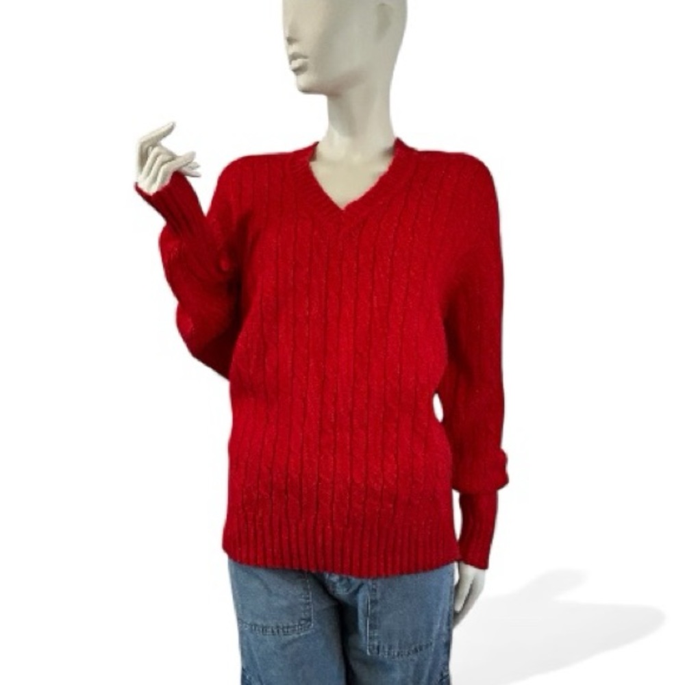 Vintage Shetland Wool V Neck Sweater